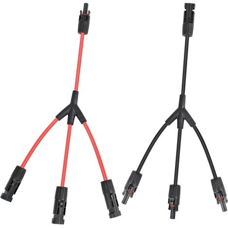 Adaptador paralelo en forma de Y para conectores solares, cable de 30 A, conector macho/hembra de 1 a 3, kit de herramientas para paneles solares (M/FFF y F/MMM, 1 par)