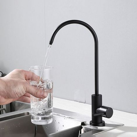 High Quality Black Stainless Steel Kitchen Faucet, 360° Swivel Cold Drinking Water Tap, Smooth Splash-Proof Design - Maximum Hygiene MUMU (1/4)
