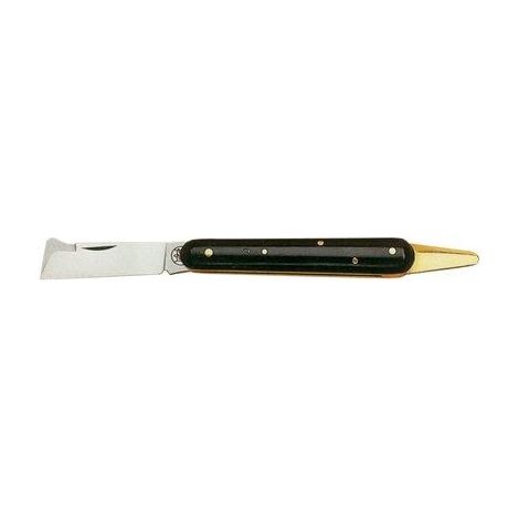 COLTELLO SERRAMANICO INNESTO 202 P SP DUE BUOI  ACCIAIO/PLT CM 19