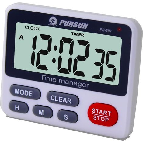 Minuteur de cuisine, minuteur de cuisson avec horloge, minuteur numérique, chronomètre (1/5)
