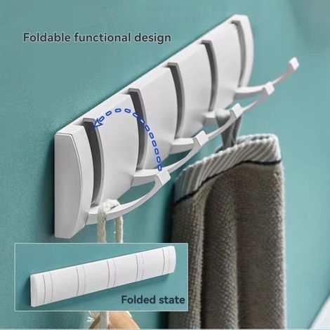 Crochets invisibles renforcés, sans perçage, porte-manteaux muraux pour salle de bain, cintres, crochets de porte pour toilettes/salle de bain (1/3)