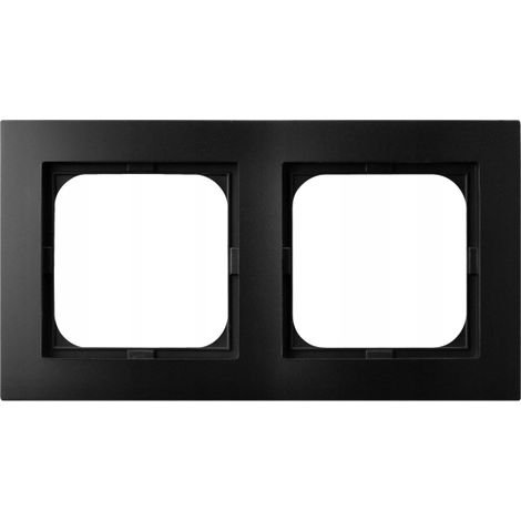 Marco doble Ospel r-2g33 plástico IP20 negro