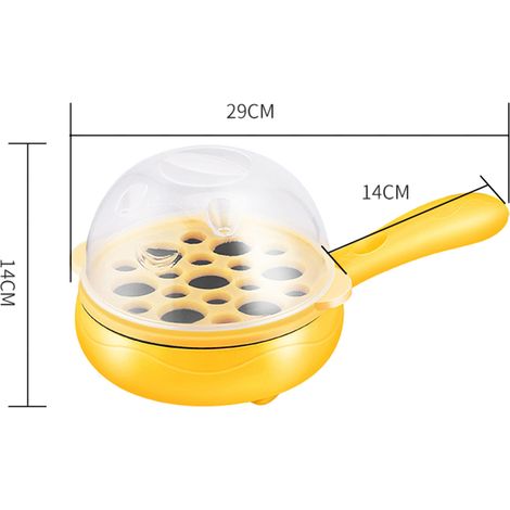 Cuiseur à œufs multifonctionnel 2 en 1, poêle à œufs antiadhésive, cuiseur à œufs avec arrêt automatique, idéal pour la maison et les dortoirs (jaune).