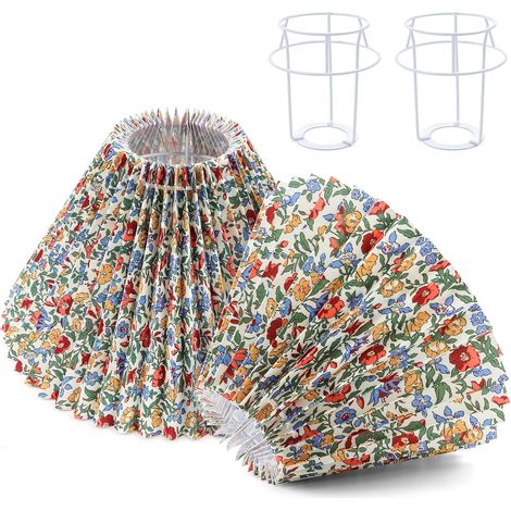 Plissierte, glockenförmige Lampenschirme, 2er-Set, für Tisch- und Stehlampen, Überzüge für Nachttischlampen (8x22x14cm)