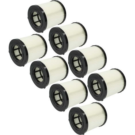 vhbw 8x Faltenfilter Ersatz für Dewalt DCV5801H, DCV5801H-XJ für Staubsauger - Patronenfilter Schwarz Weiß