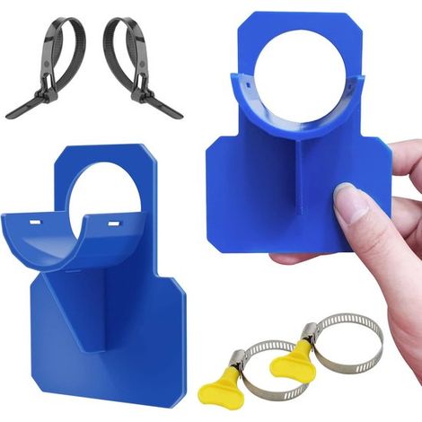 2 supporti per tubo da piscina blu, accessori per tubo da piscina antiperforazione, antistrappo, anti-trazione (30-37 mm) (1/4)