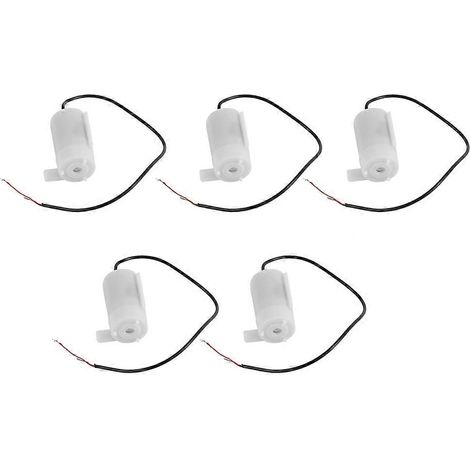 Cinq mini-pompes submersibles, CC 2,5-6 V, moteur sans balais silencieux, débit 120 litres/heure (1/5)