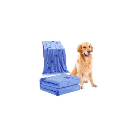 Serviette pour Chien, Serviette de Bain en Microfibre à Séchage Rapide pour Chien, Serviettes de Séchage pour Chien, Serviette de Bain pour Chien Ultra Absorbante pour Chiens et Chiots-bleu (1/5)