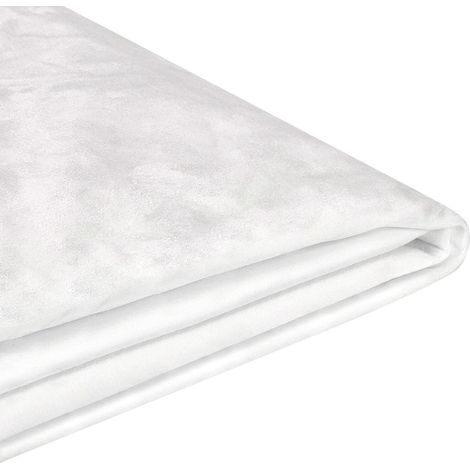 Fodera per Letto in Velluto Bianco Rimovibile e Lavabile 160 x 200 cm Fitou (1/5)