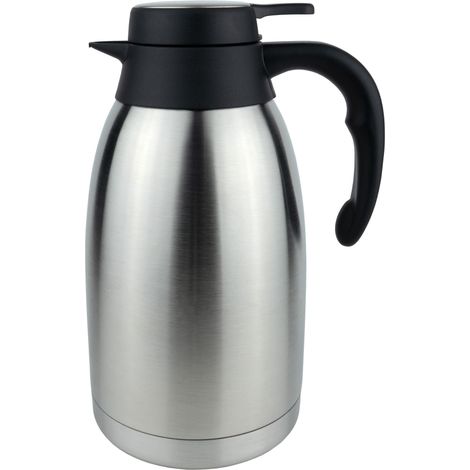 Pioneer Caraffa per caffè sottovuoto, acciaio inossidabile, finitura satinata, coperchio piatto in acciaio inossidabile, 2 litri (1/5)