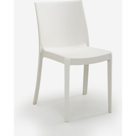 Startbarer Außenstuhl mit Gema Polypropylenstruktur - White