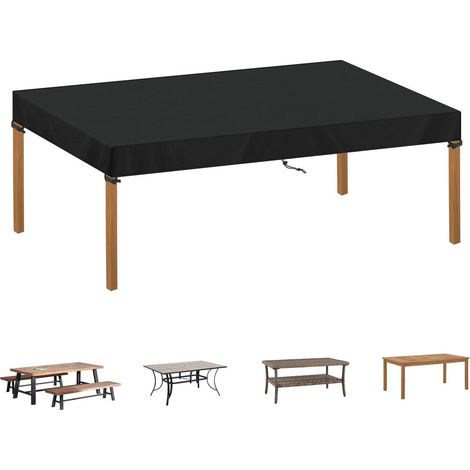 Abdeckhaube Gartentisch 200x100cm wetterfest 420D Oxford schwarz (1/5)