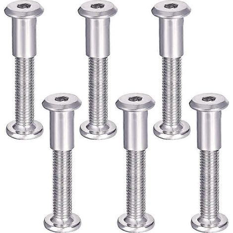 Vis de fixation pour meubles (lot de 6) avec boulon M6, en acier inoxydable 304, 35 mm (1/5)