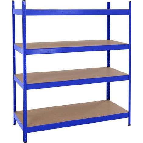 Steckregal Lagerregal Weitspannregal 180x160x60 cm Schwerlastregal verzinkt blau (1/5)
