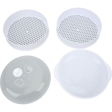 Vapeur micro-ondes à couvercle transparent résistant à la déformation, avec poignée et double étage pour cuisine. (1/5)