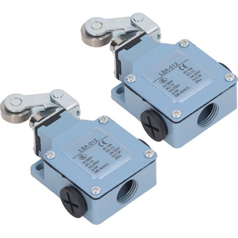 Lot de 2 interrupteurs de fin de course LSA-012, bras rotatif flexible à rouleau, microcontact instantané 250V/220V, adapté aux fraiseuses CNC, imprimantes 3D, découpe laser et plasma. (1/5)