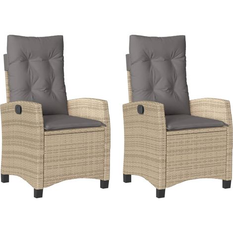 Maison Exclusive - Gartensessel Kissen 2Stk. Verstellbar Beigemis