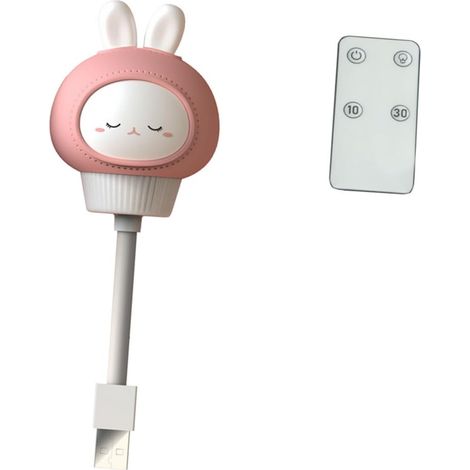 Veilleuse USB de Lapin Rose 0,2w Télécommande, Lampe Décorative pour Chambre D’garçon et Filles, Luminosité Douce, Éclairage D’ambiance pour Dortoir et Présent (1/5)