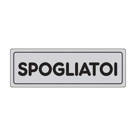 TARGA SEGNALETICA ADESIVA SPOGLIATOI - VINILE CM 15X5- 10 pezzi