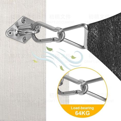 M6 Hochleistungs-Befestigungsset aus Edelstahl für Markisen in Dreiecks-, Quadrat- und Rechteckform, Befestigungszubehör für Sonnensegel (1/4)
