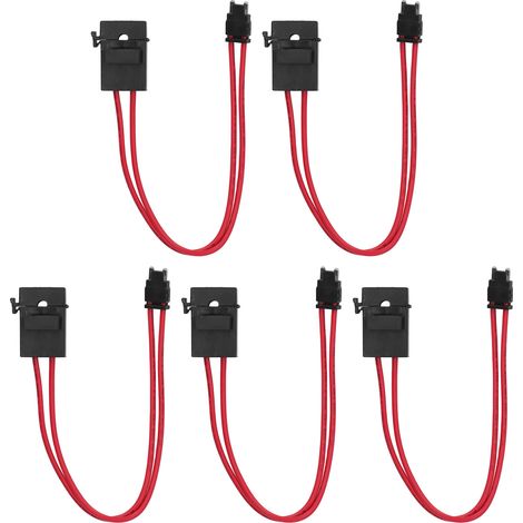 Lot de 5 porte-fusibles pour voiture, mini rallonge de câble robuste pour véhicule ATM 20A 16AWG avec 5 fusibles, connecteur plat ACD 10,9 mm