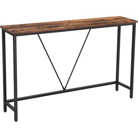 Vasagle Tavolo, Consolle Struttura Stabile in Acciaio, per Ingresso Soggiorno Camera da Letto, Stile Industriale, Marrone Vintage e Nero, 120 x 23 x 74 cm (L x P x A) (1/5)