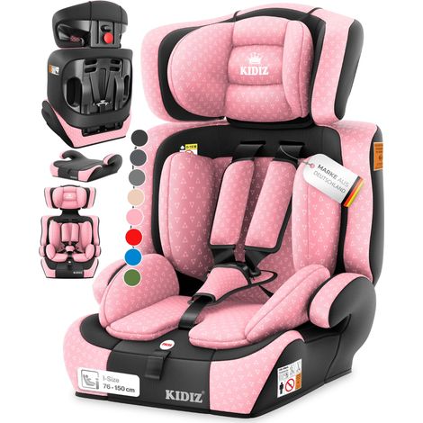 KIDIZ® Siège auto enfant, 9-36 kg, groupe 1/2/3, ECE R129/03 - rose