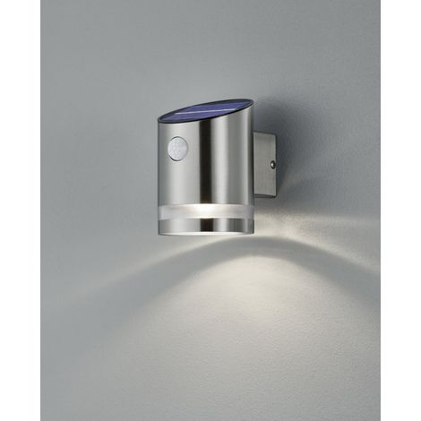 Salta Led IP44 Nickel-Außenwandleuchte mit Trio-Beleuchtungsbewegungssensor (1/2)