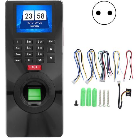 Contrôle d'accès porte empreinte digitale mot de passe carte RFID 125KHz TCP IP Wiegand26 pointage 100-240V prise UE (1/5)