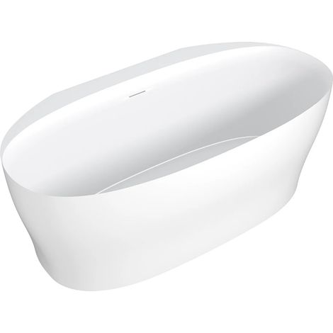Vasca da bagno freestanding - 160 x 80 x 58 cm - Acrilico - Bianco opaco - 220 L - LUMEL