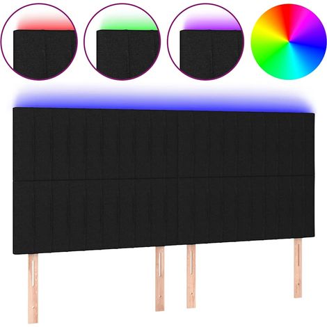 Maison Exclusive - Cabecero con luces LED tela negro 160x5x118/12 (1/5)