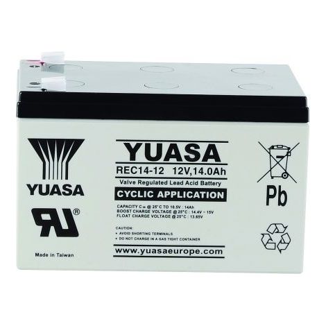 Batterie REC14-12 YUASA - Plomb Cyclage - 12V - 14Ah
