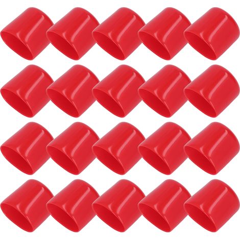 Lot de 20 bouchons extrémité filetage 20mm rouges PVC anti-corrosion souple retardateur de flamme léger pour tuyau hydraulique valve (1/5)