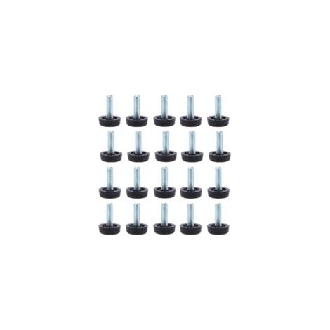 Set mit 20 Möbelfüßen zum Nivellieren – M8 x 24 mm, verstellbare Tischbeinschoner mit Gewindestange, 24 mm, zum Einschrauben – Crezuo