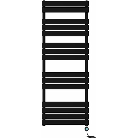 Pre-filled Electric Heated Towel Rail Radiator Flat Panel Thermostatic 1600x600mm Black (1/5)