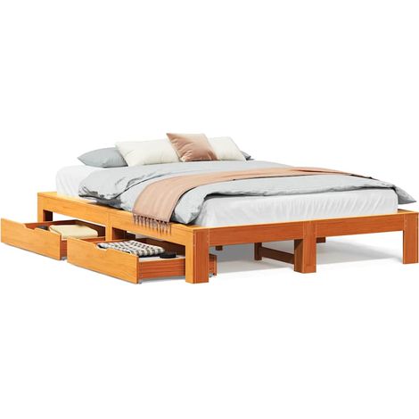 Maison Exclusive - Letto senza Materasso Marrone Cera 160x200 cm in Legno di Pino