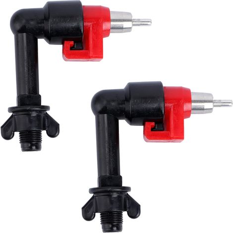 Abreuvoir à Tétines pour Volailles 2 Pièces en Acier Inoxydable  Noir, Plastique et Acier Inoxydable, Installation Facile, pour Poules et Canards (1/5)