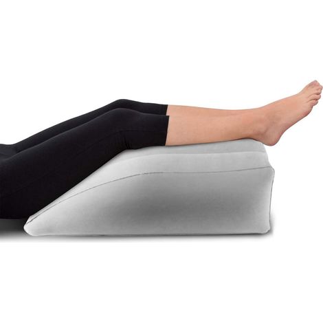 Almohada para piernas, almohada elevadora, mejora la circulación y reduce la hinchazón, cómoda y portátil, almohada inflable para piernas (gris)
