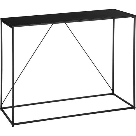 Console en métal pour fournir l'entrée ou le salon de couleur noire l. 120 x P. 40 x H. 85 cm (1/5)