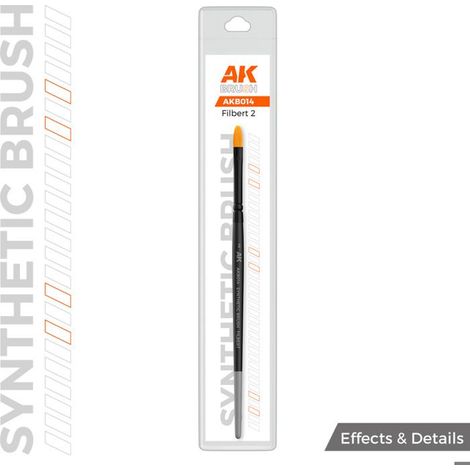 Pinceau - AK INTERACTIVE - Filbert 2 - Poils synthétiques - Application précise - Ergonomique