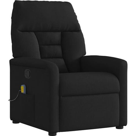 Chaise de massage ergonomique noire en tissu respirant – Fonction chauffage, roulement 3D, 8 programmes préenregistrés – Pour soulagement des douleurs dorsales et détente profonde (1/5)