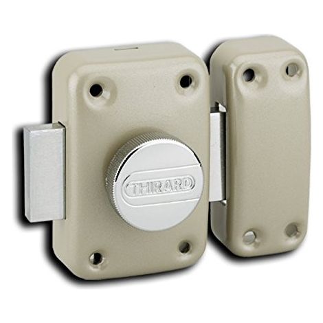 Verrou trafic 6 à bouton et cylindre 45 mm, epoxy or, 4 clés (1/3)