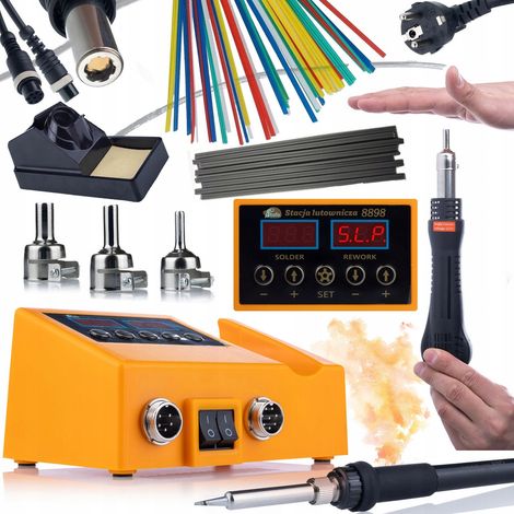 Rosfix Orange Husky OH660 – 2-in-1 Lötstation Heißluft & 60W Spitze Stabile Temperatur Kunststoff-Schweißfähigkeit Elektronik-Lötwerkzeugset