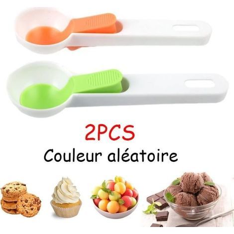 Ice Cream Scoop, Plastic Ice Cream Scoop + Ejector, for Ice Cream Scoops, Melon, Meatballs, Desserts, Fruit, Sorbets (1/4)
