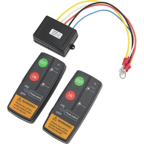 Wireless Winch Recovery Remote Control Kit 12V 24V for Truck ATV SUV Handset Switch Controller 75ft Remote Control Switch Set Without (1/5)