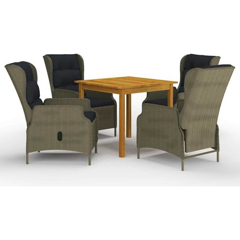 Ensemble à manger de jardin 5 pcs-Salon de jardin Marron 628121 (1/5)