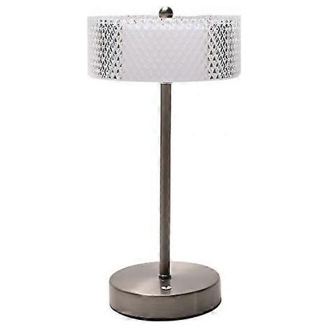 Lampe de table tactile USB Hestia Nickel avec abat-jour effet cristal (taille unique, argent) (1/5)