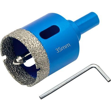 Scie Cloche Diamantée 35mm avec Foret Guidage de Centrage, Professionnelle Foret Diamanté Brasé pour Carrelage, Porcelaine, Verre, Marbre et Céramique (1/5)