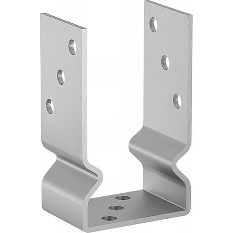 Embase pied de poteau en U avec support zinguée à visser - 91 x 150 x 60 x 4,0 mm (1/5)