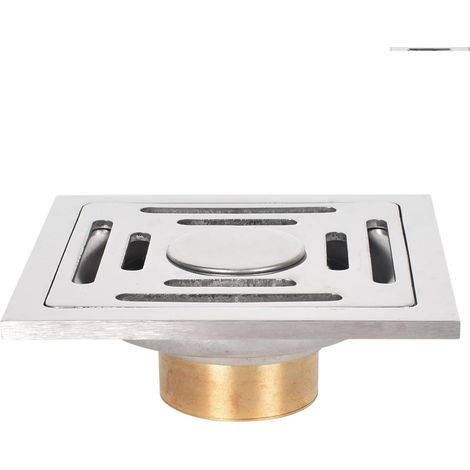 Siphon de Sol Carré, Drainage Sol in Acier Inoxidable Anti-Odeur mit Filtration Double Couche und Couvercle Amovible – Ideal für den Badezimmerraum (1/5)